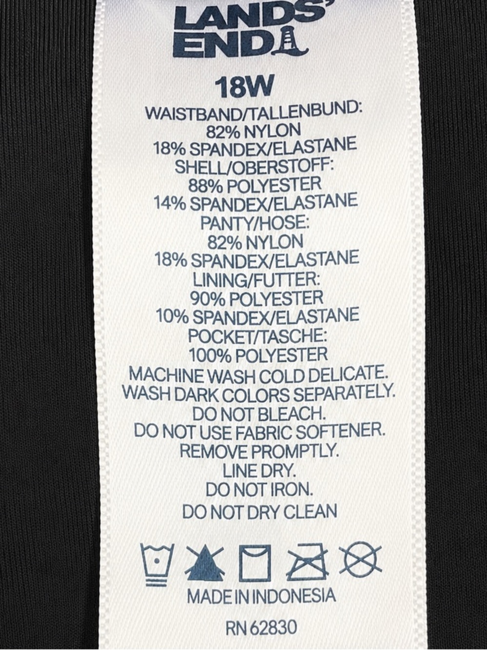 Lands' End Women Black Board Shorts - Size 18W - Picture 7 of 7